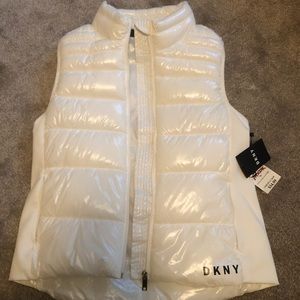 White puffer vest